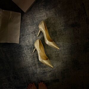 Jimmy Choo Agnes 85 Gold heels